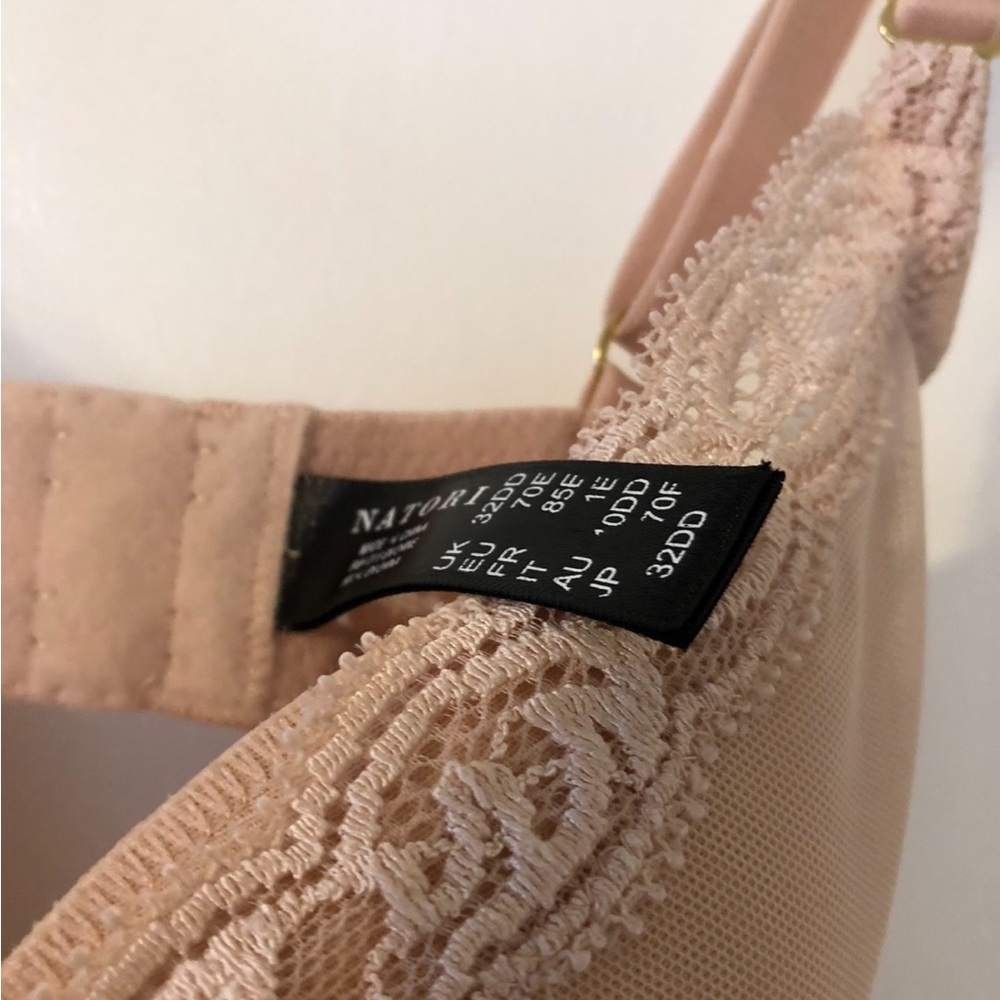 Lightly Lined LaceTrimmed Mesh Bra in Tan - Picture 4 of 6